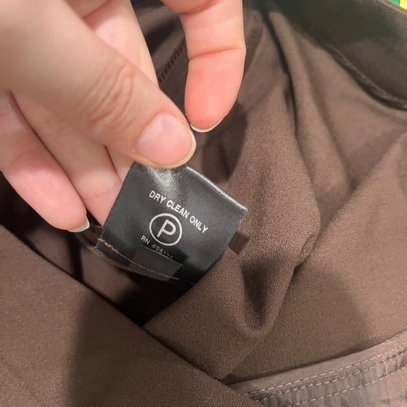 Lafayette 148 Brown Sz 10 Pleated Wool Blend Ankle Length Office Slacks - Picture 12 of 12